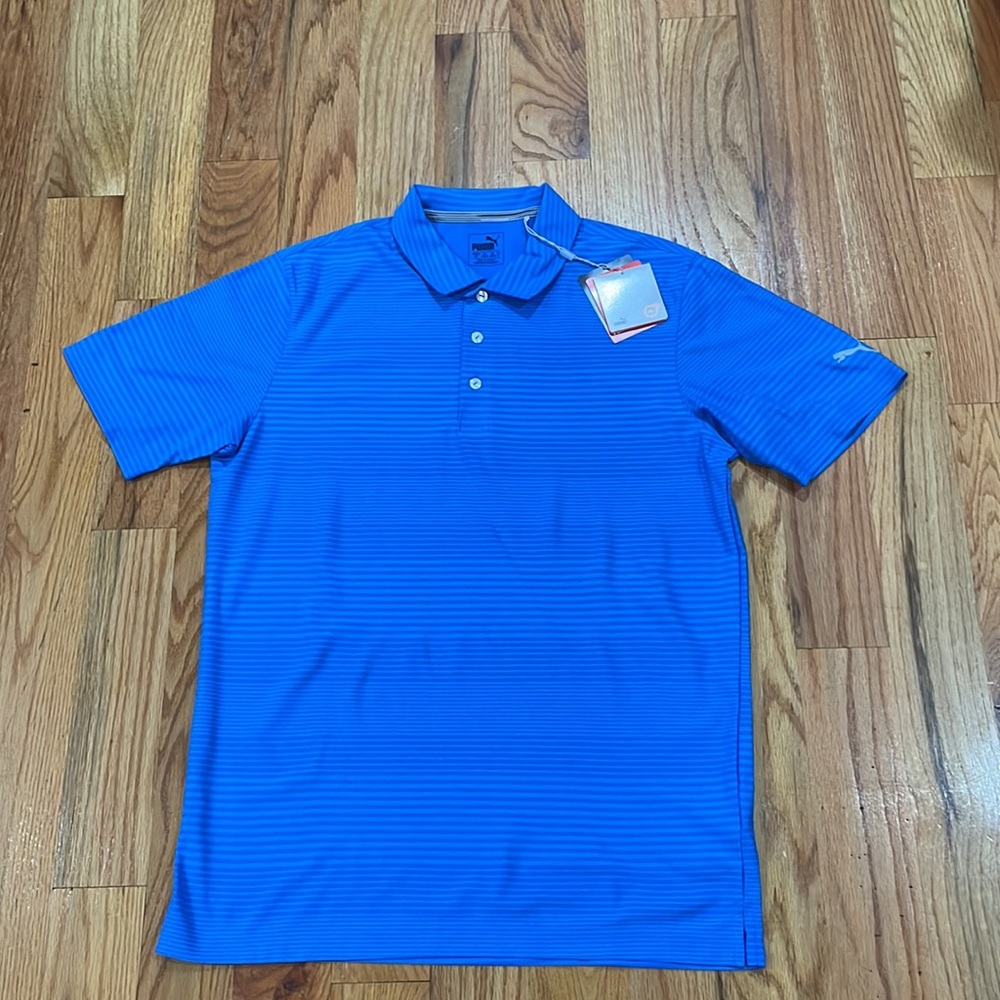 NEW PUMA men's Tricot Stripe polo shirt Blue S small